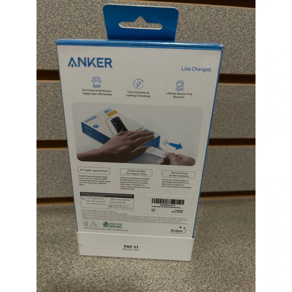 Anker ShieldX Glass Screen Protector 2-Pack‎ for iPhone 16 Plus Clear A73C00B1